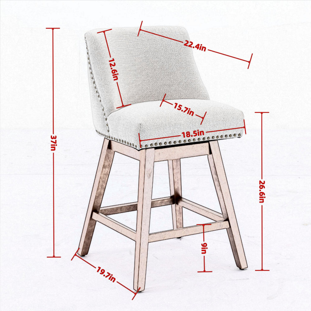 Counter Height Swivel Barstools Set of 2