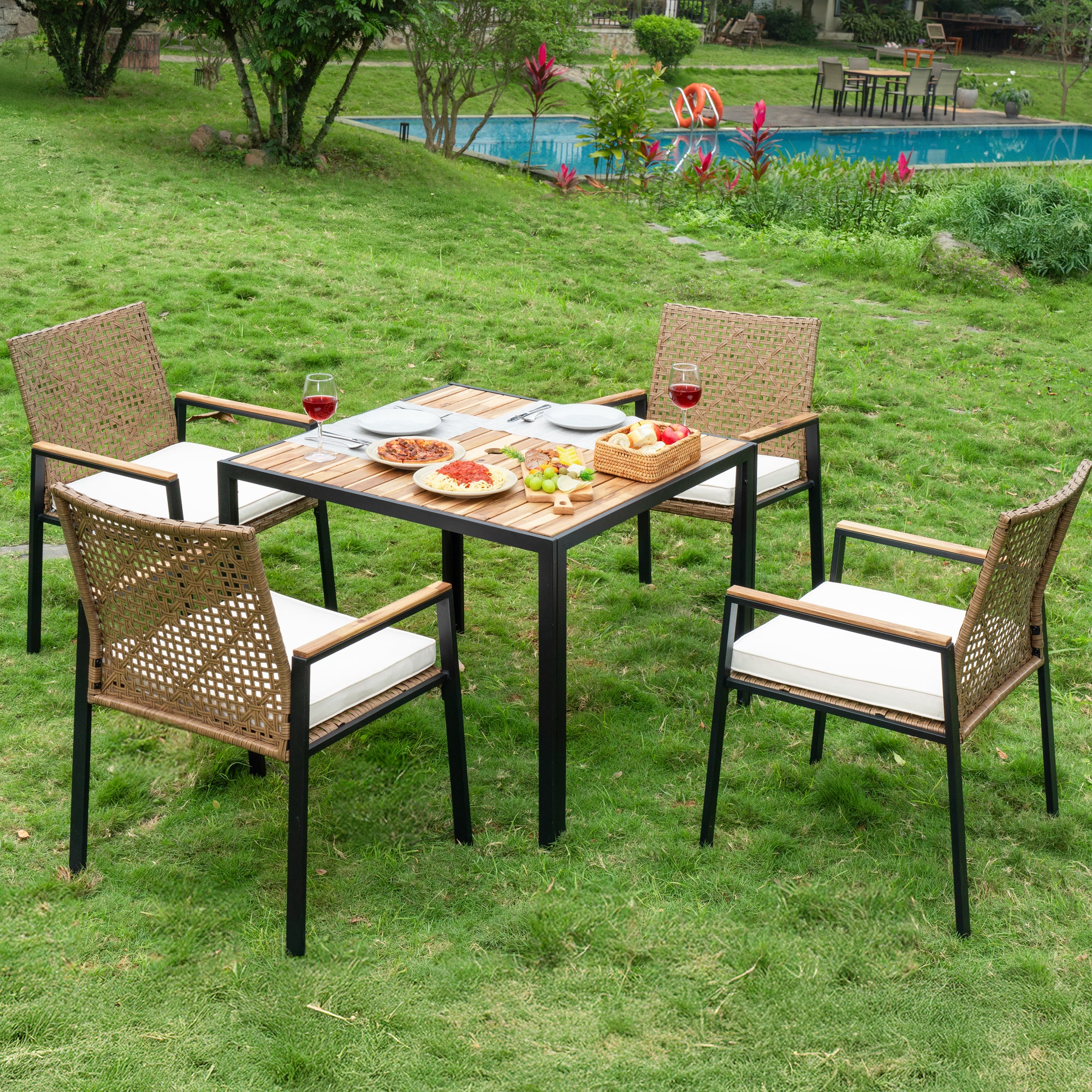 All Weather 5-Piece Patio Dining Table Sets