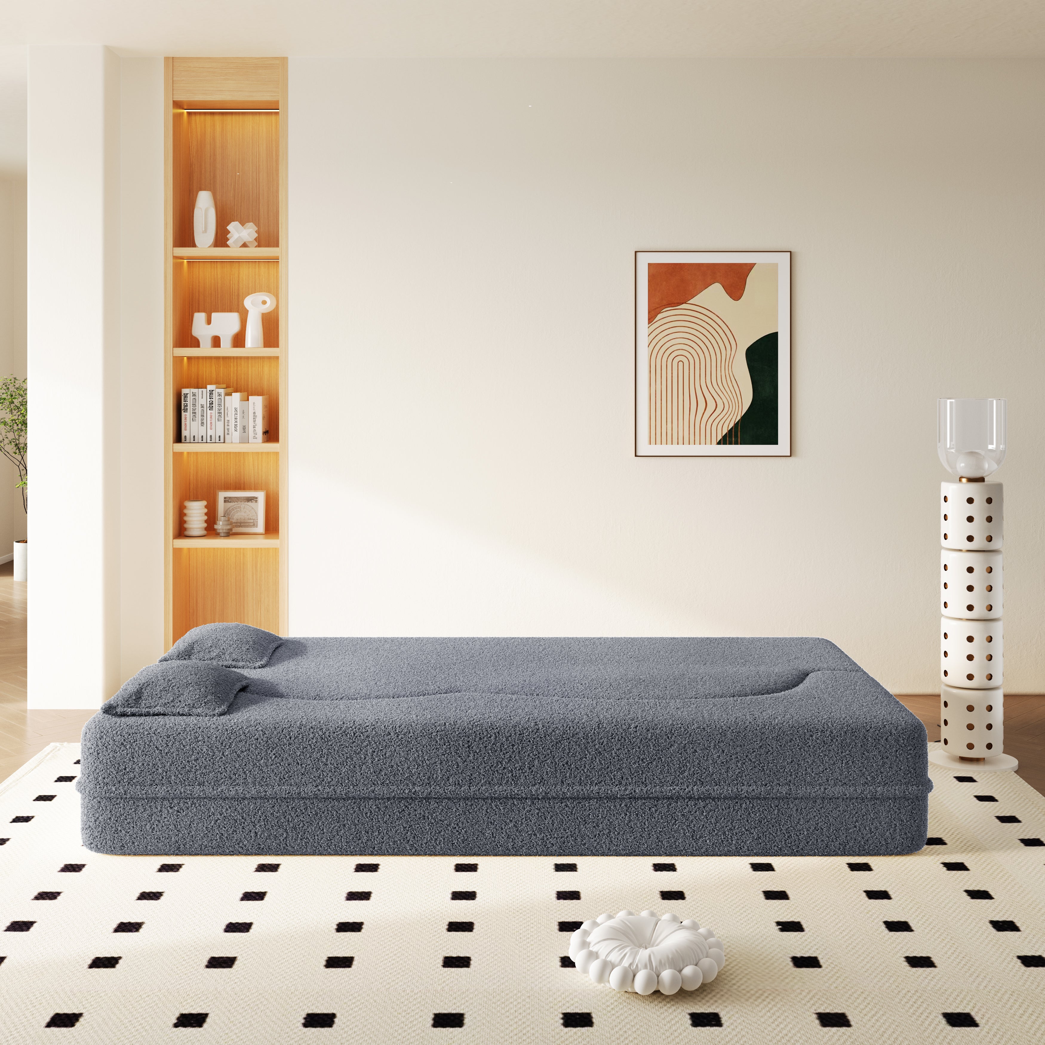 Modern Floor Sofa with 2 Pillows
