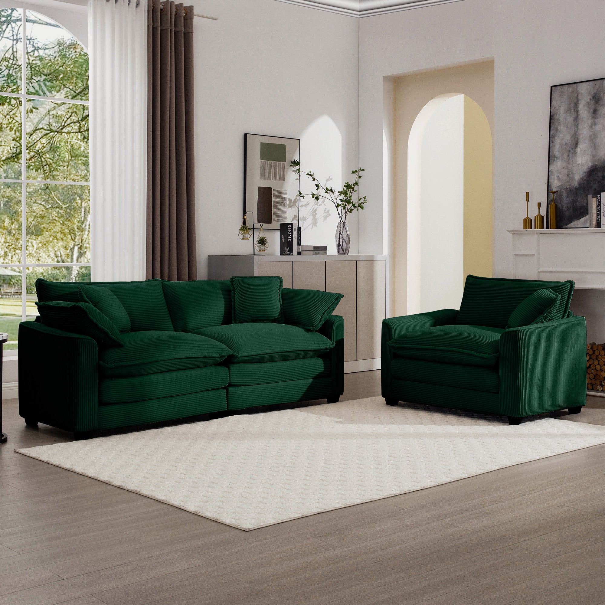 Mid-Century Modern Sectional Set of Two