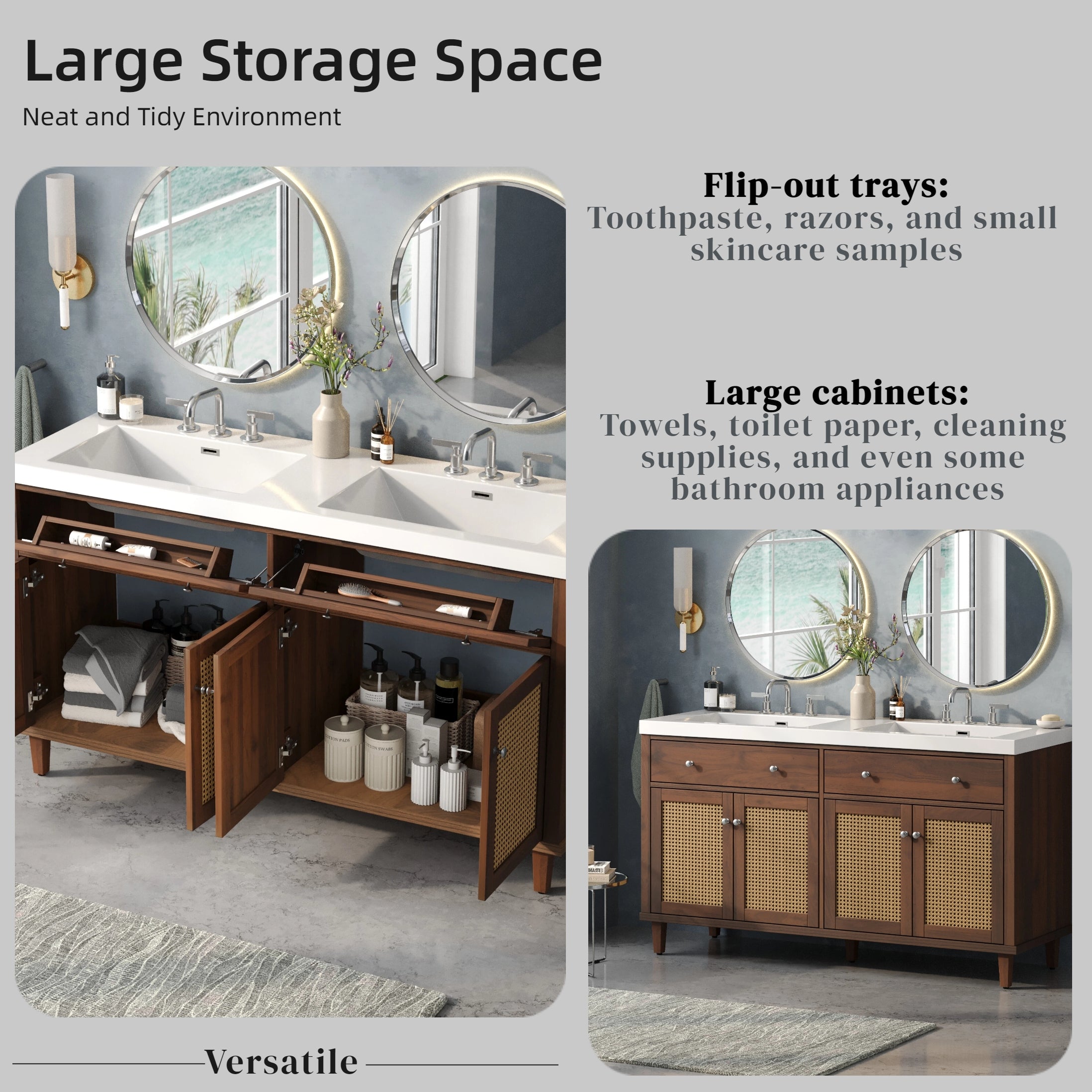 60 Inch Bathroom Vanity with Double Sink