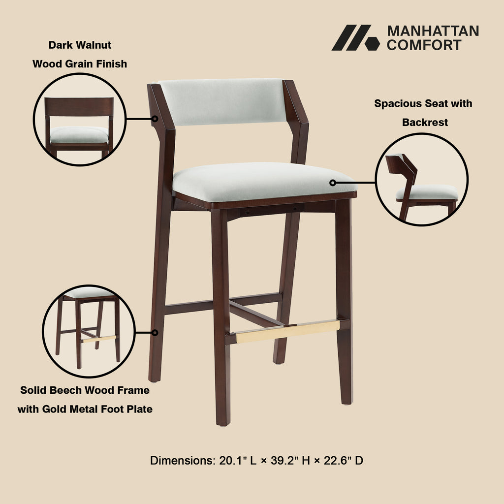 Patricia Velvet Barstool with Backrest