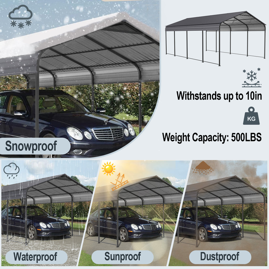 12 x 20 FT Heavy Duty Metal Carport