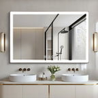 48" x 32" LED Bathroom Mirror with Brushed Aluminum Frame