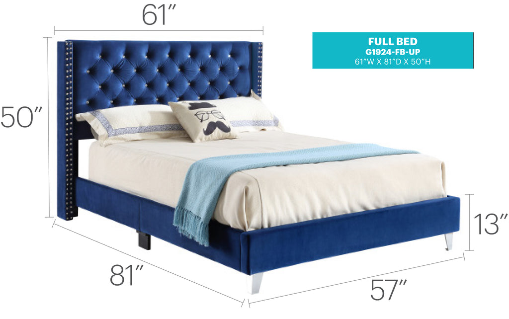 Transitional Full Upholstered Bed