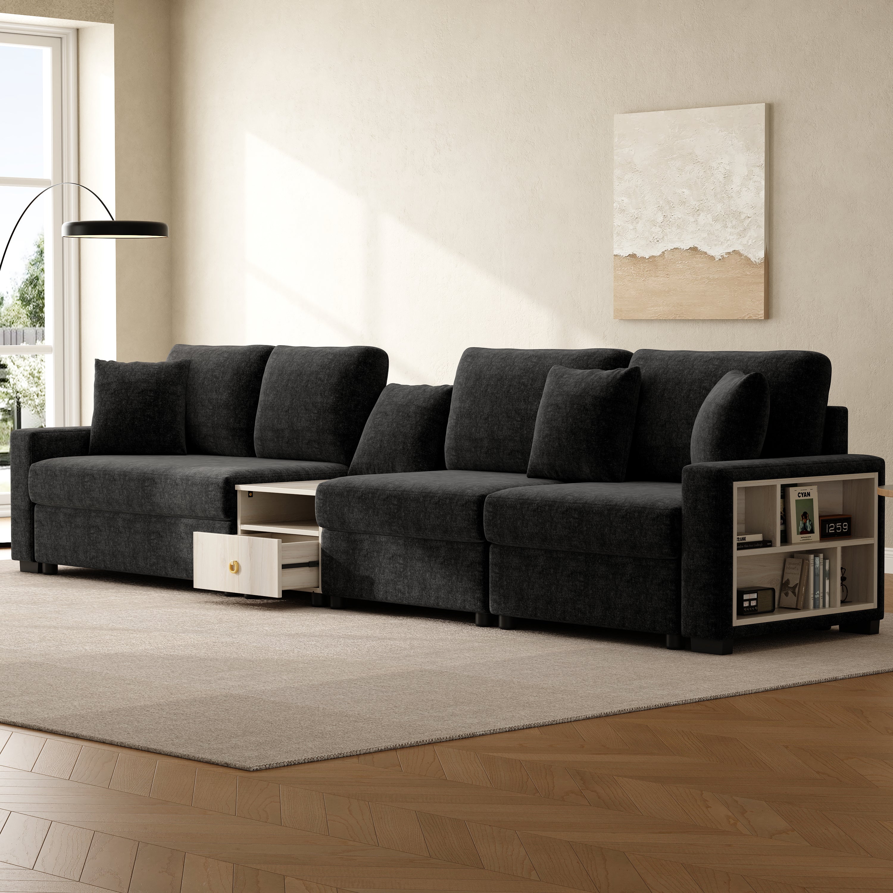 Modern Sofa Couch 132.5" Modular Sofa