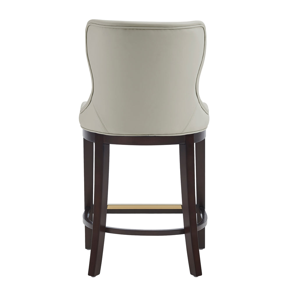 Blair Wood Upholstered Counter Stool in Stone