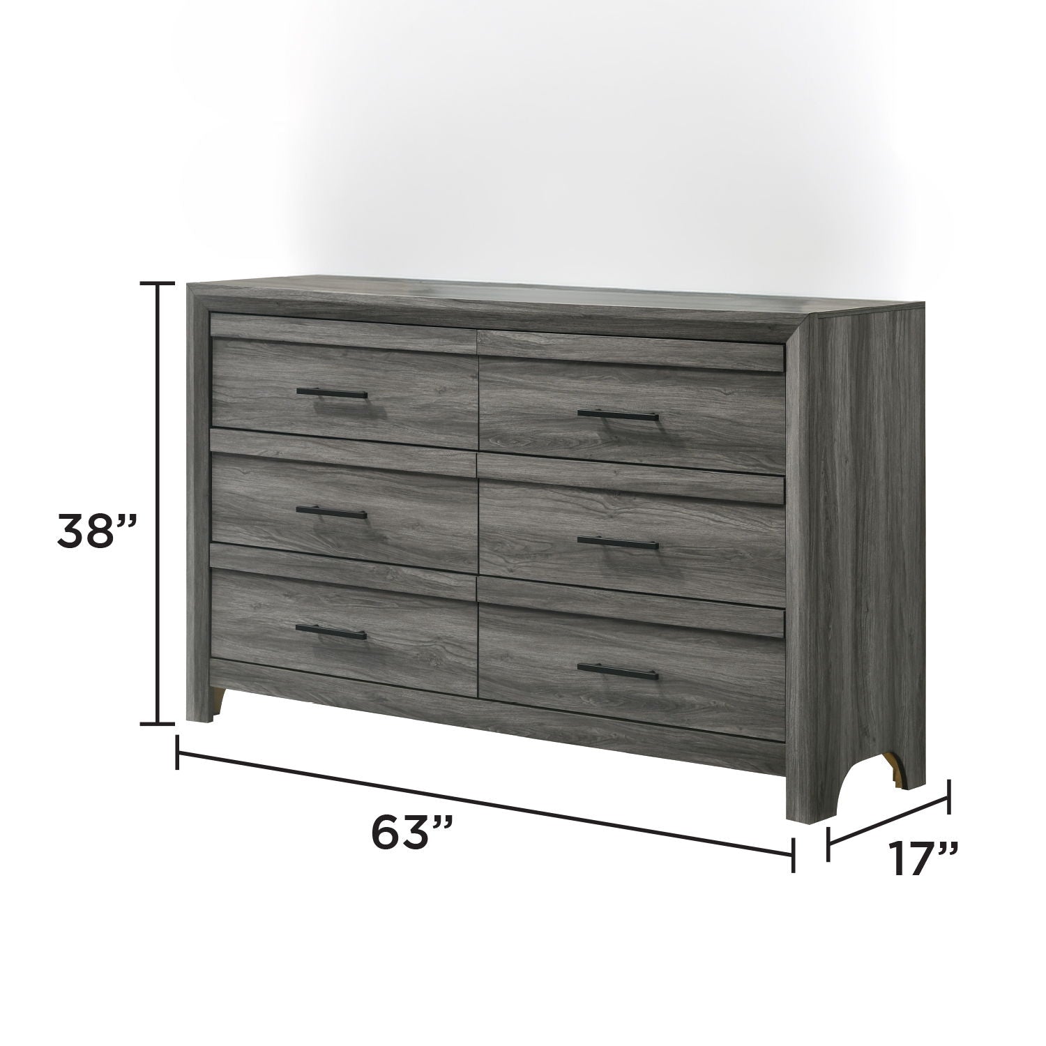 Denver - 6 Drawer Dresser - Gray