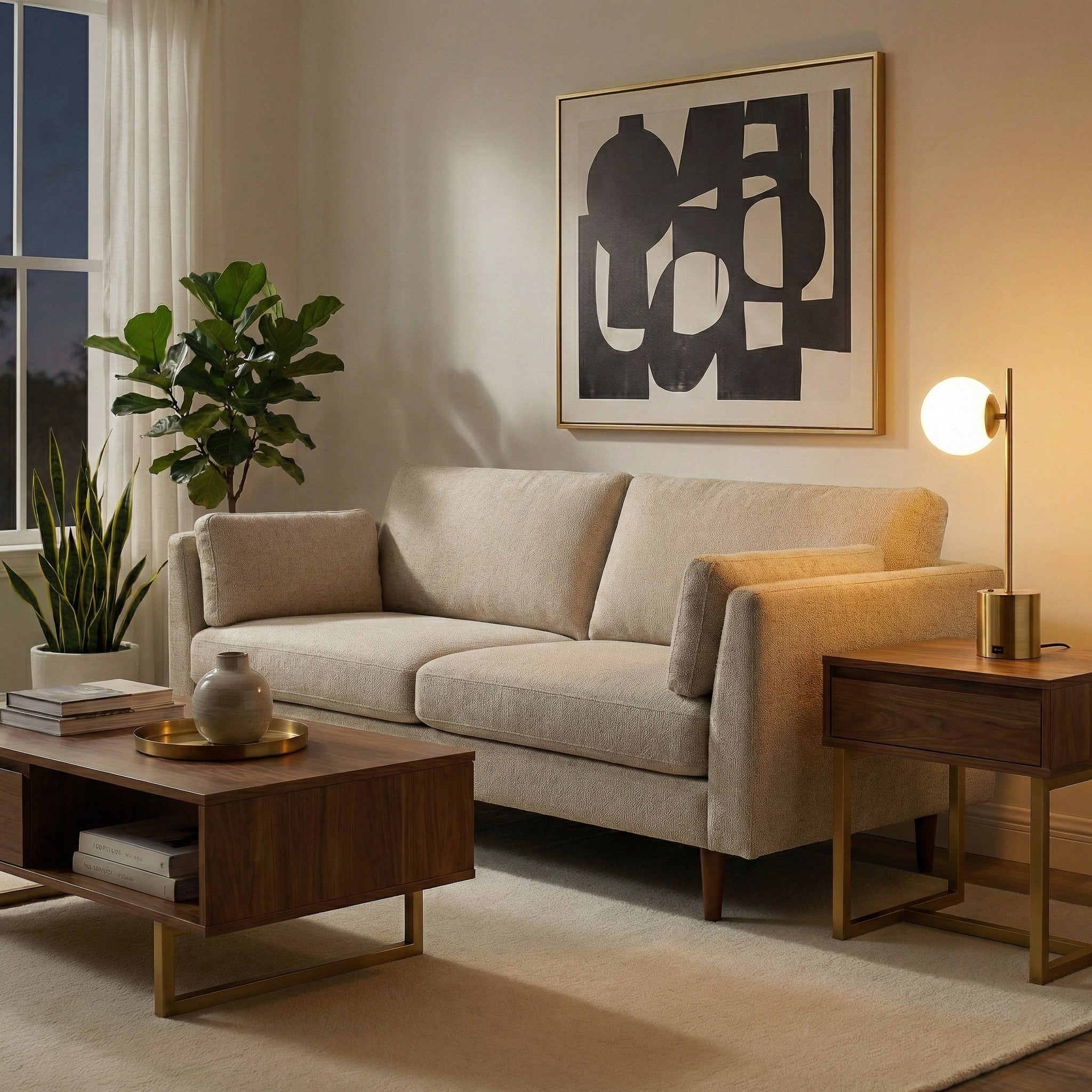 Ethereal Modern Small Brass Table Lamp