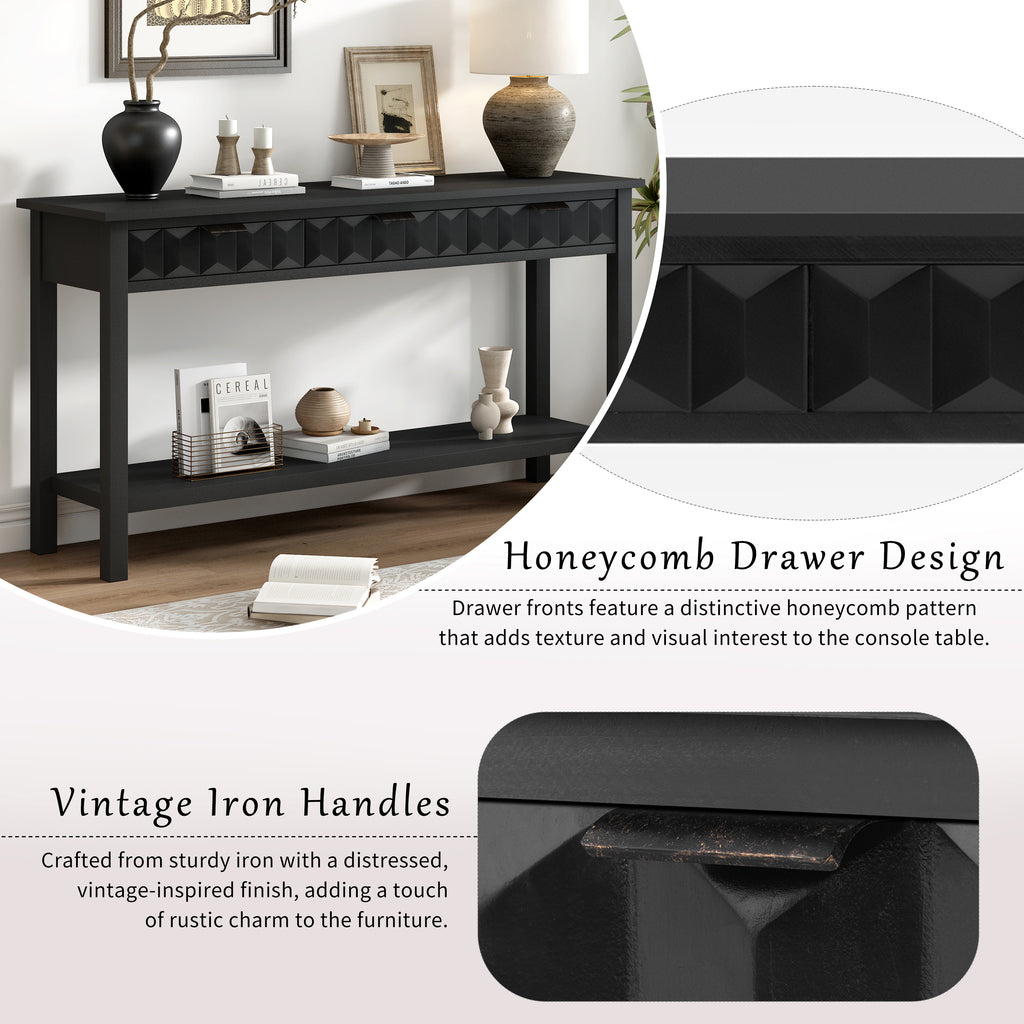 U_Style 58.3'' Fir Veneer Entryway Table