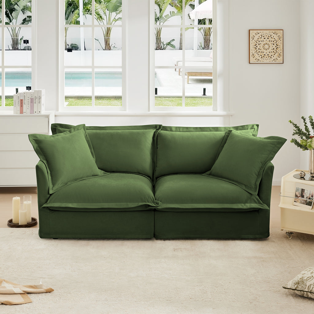 Modern Slipcovered 2-Seat Sofa Couches for Living Room