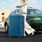 3-Piece ABS Spinner Wheel Luggage Set in Dark Blue