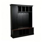 Vibe Haus 62.2''W Farmhouse Hall Tree with Shoe Storage Bench