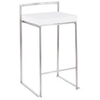 26" Contemporary Stackable Counter Stool Set in Stainless Steel