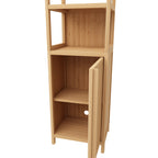 Storage Tall Slim Cabinet with Shutter Door and 3 Tier Shelves