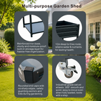 2-Tier Elevated Metal Wicking Garden Bed with Lockable Wheels