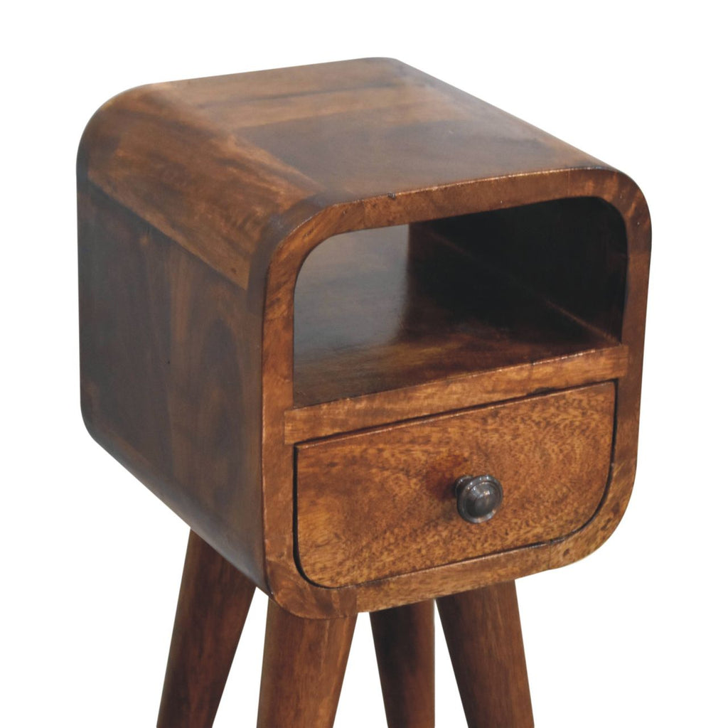 Solid Wood Extra Mini Curve Bedside