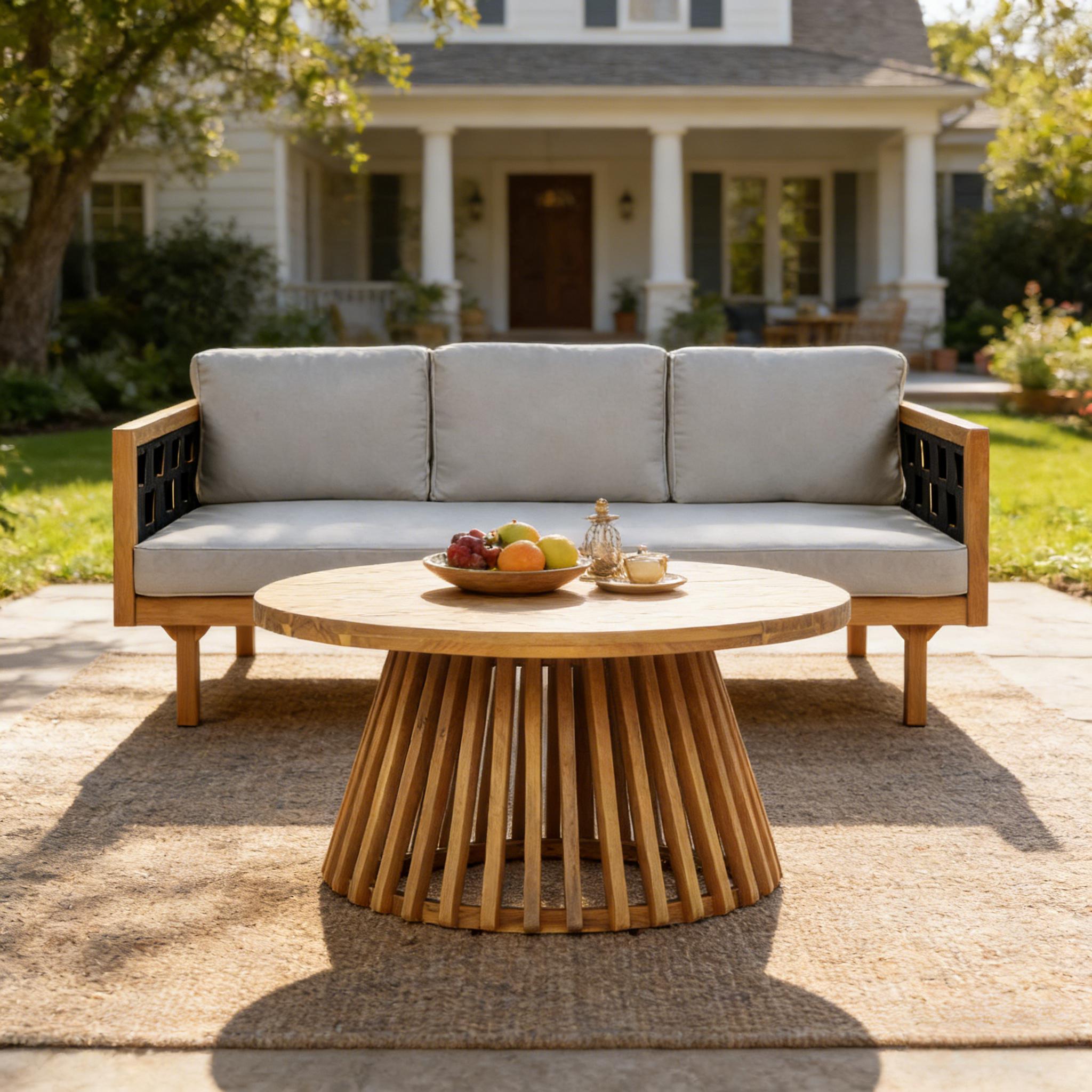 Luxury Acacia Wood Outdoor Daybed Set