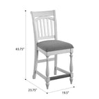 Gray Slat Back Barstools, Set of 2