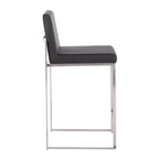 High Back Counter Stool in Stainless Steel