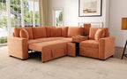120.5" L-shaped Convertible Sofa Bed Modular Sectional Sofa