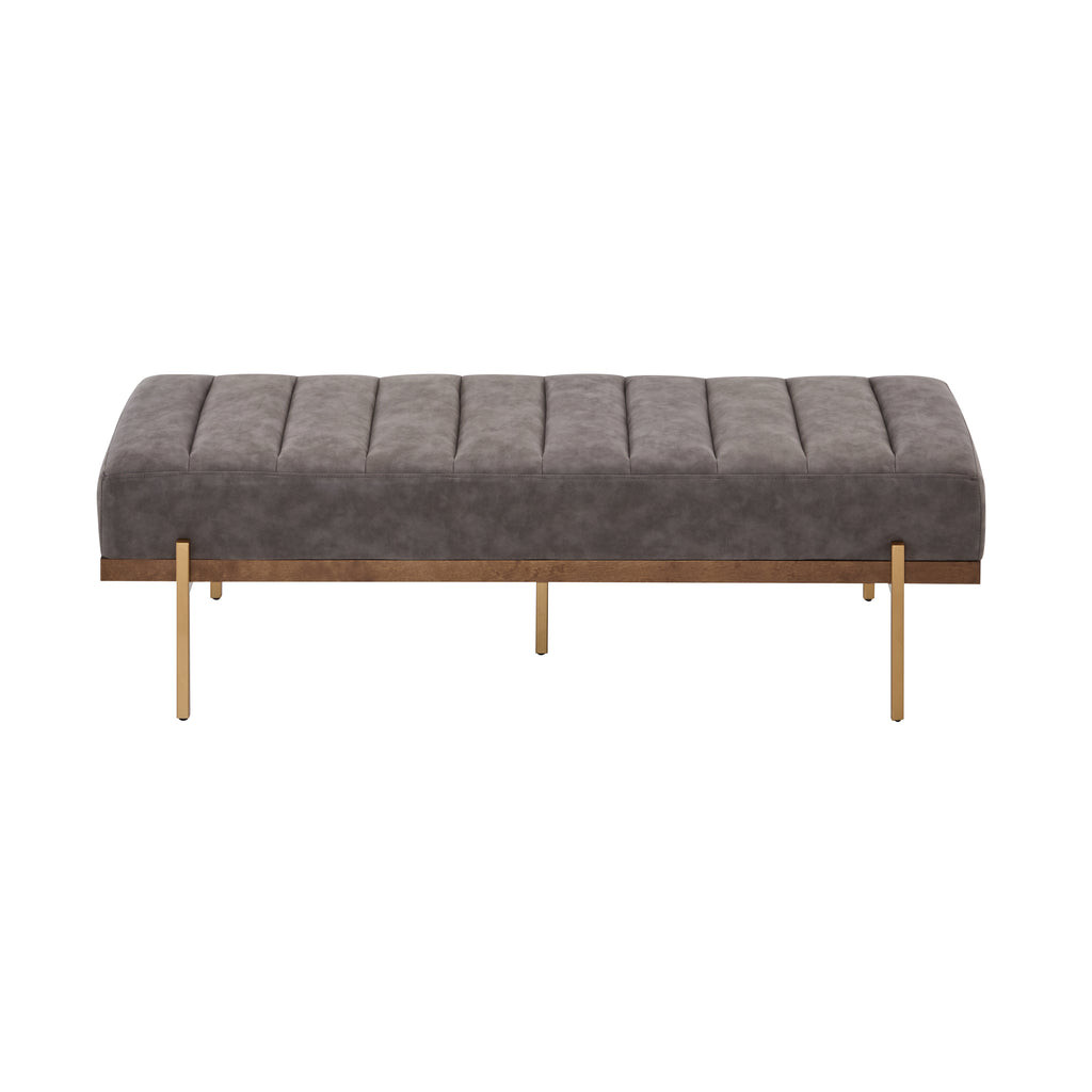 Upholstered Channel Tufted Ottoman Bench Seat