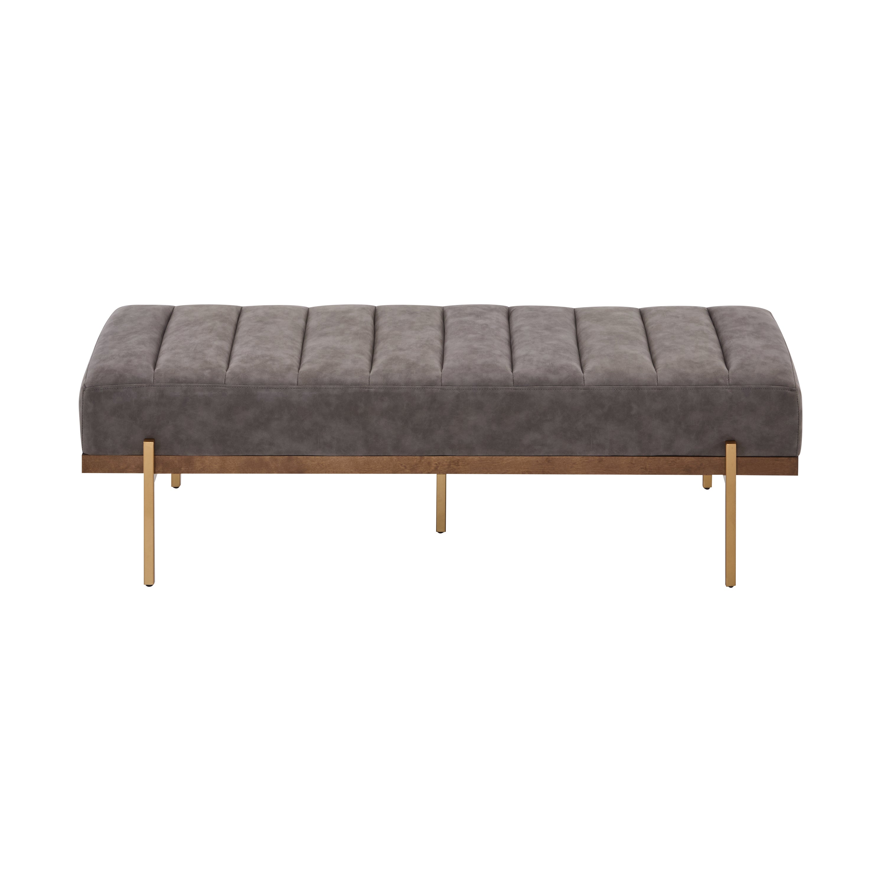 Upholstered Channel Tufted Ottoman Bench Seat