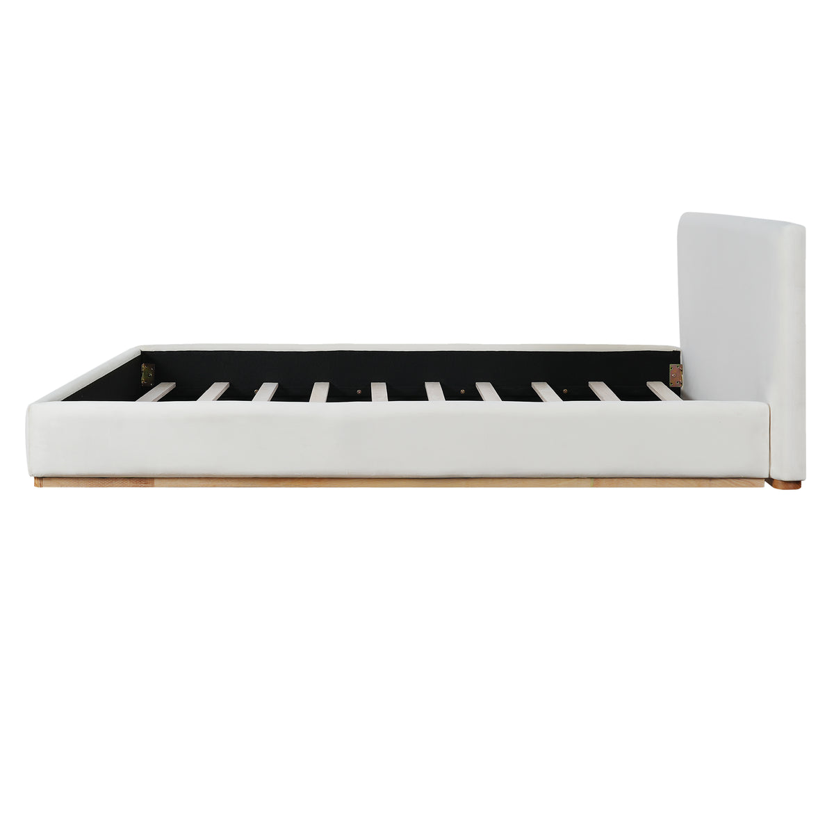 Elegant Upholstered Bed With Solid Wood Frame - Queen