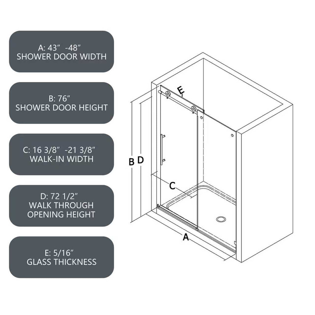 Brushed Nickel Frameless Shower Door