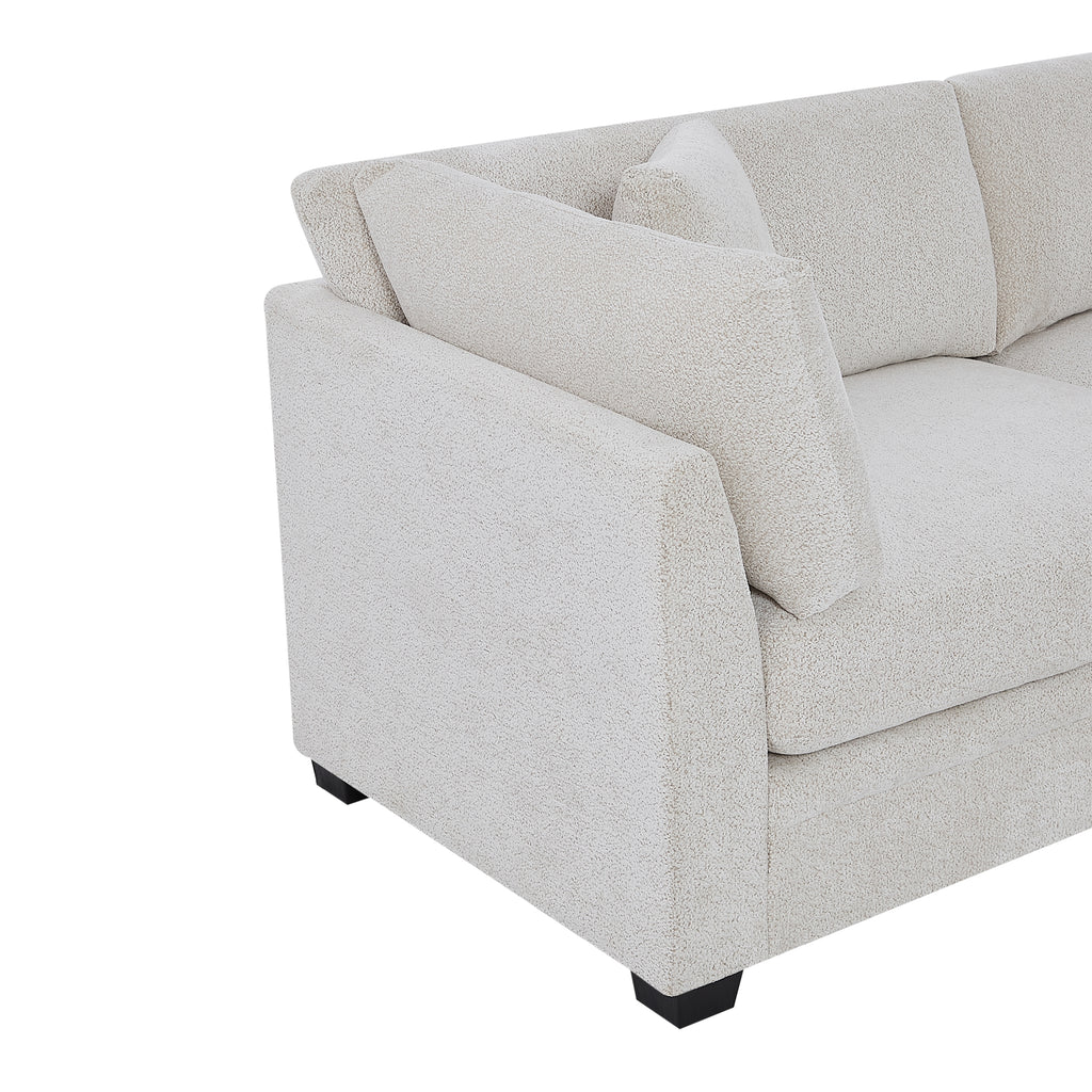 83.50" Modern Flared Arms Sofa (Beige)