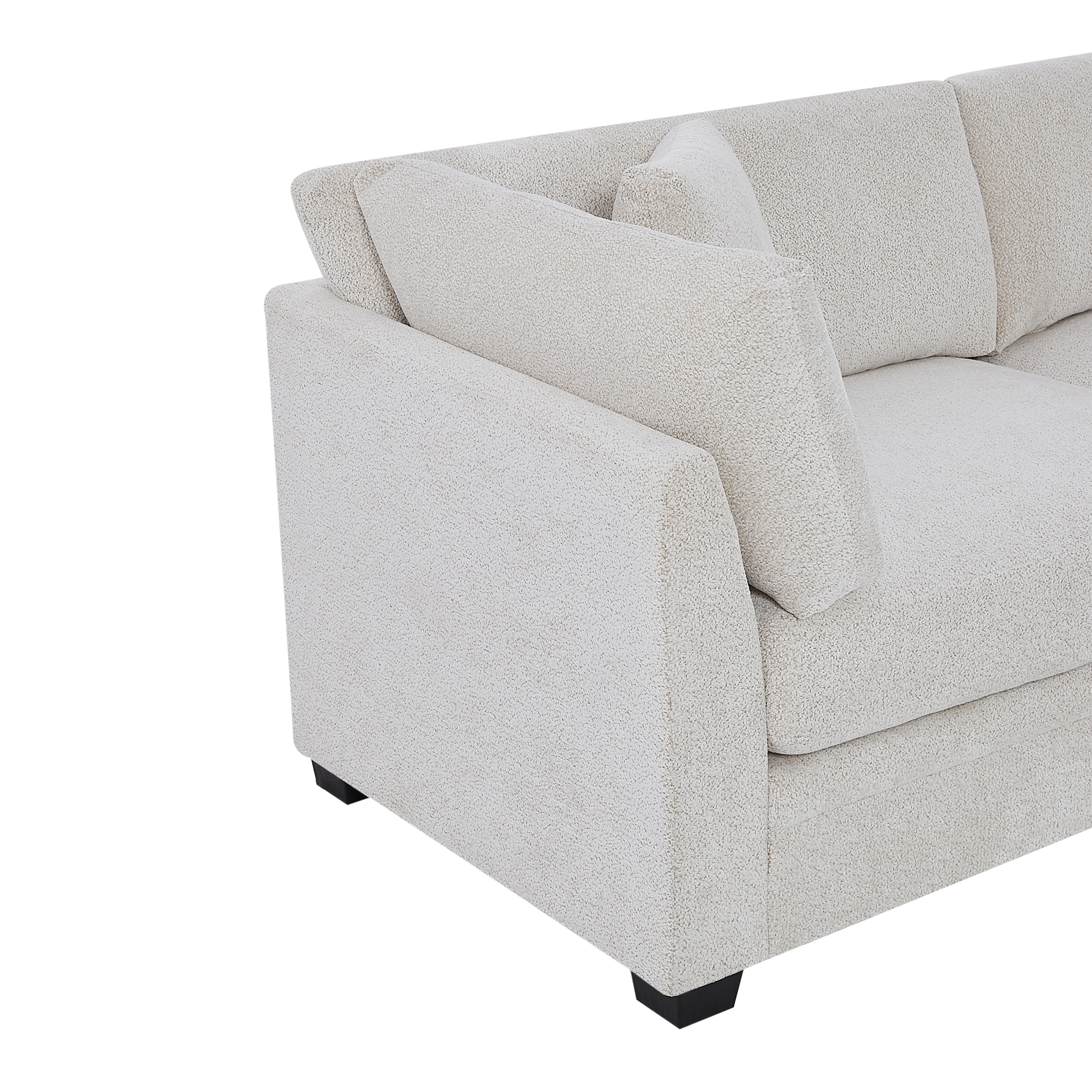 83.50" Modern Flared Arms Sofa (Beige)