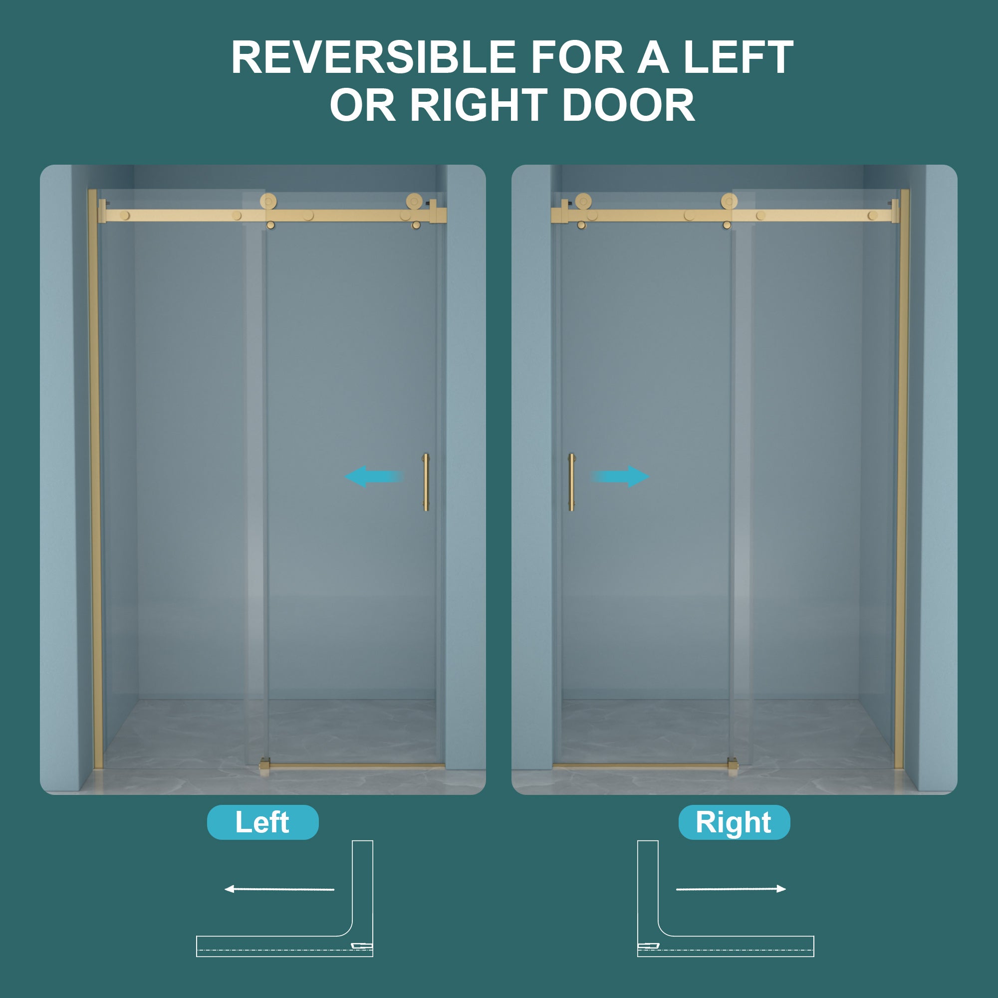 48"W x 76"H Single-Slide Shower Door