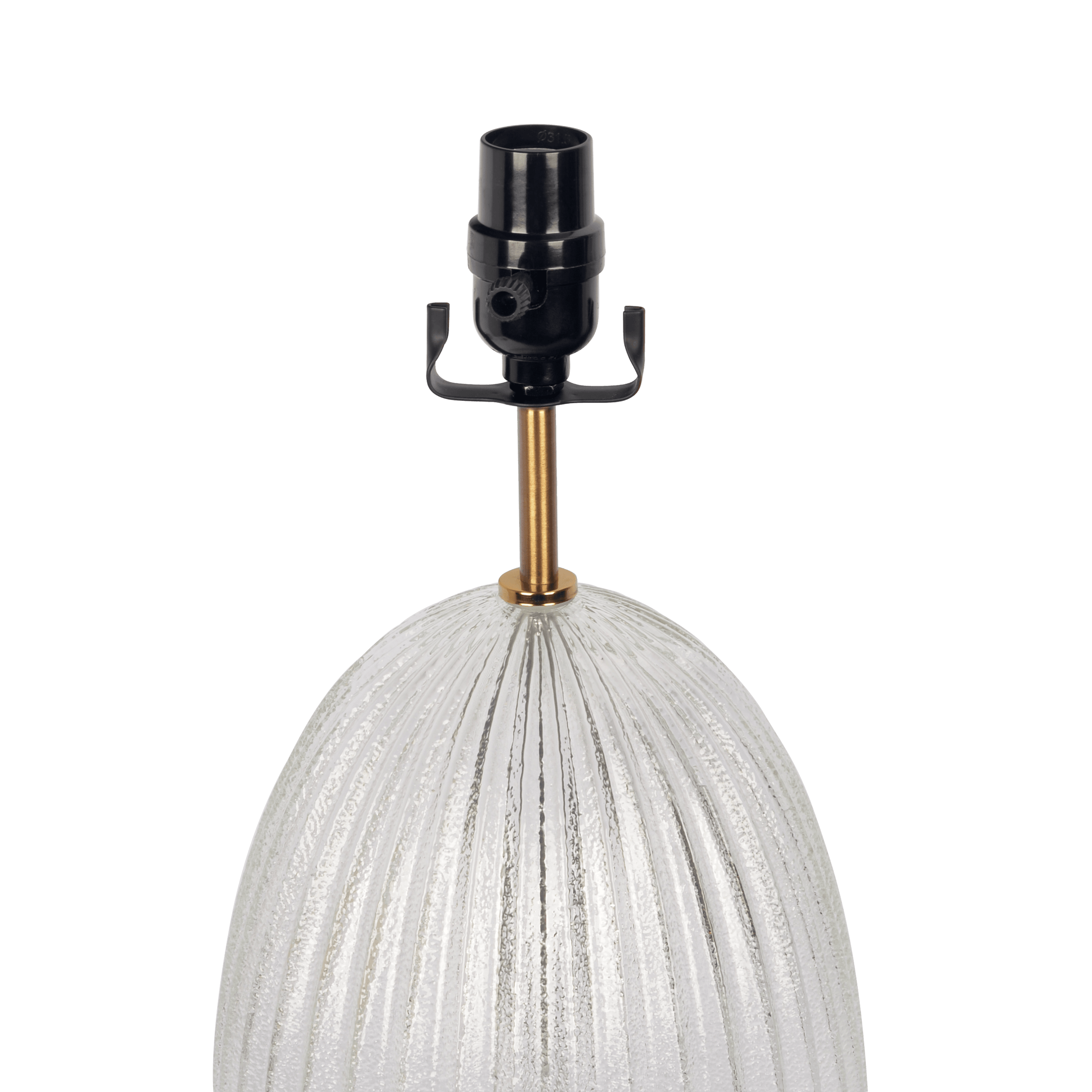Aurora Ribbed Glass Lamp Base Clear Table Lamp Large