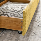 Queen Size Daybed with Two Drawers Upholstered Tufted Sofa Bed