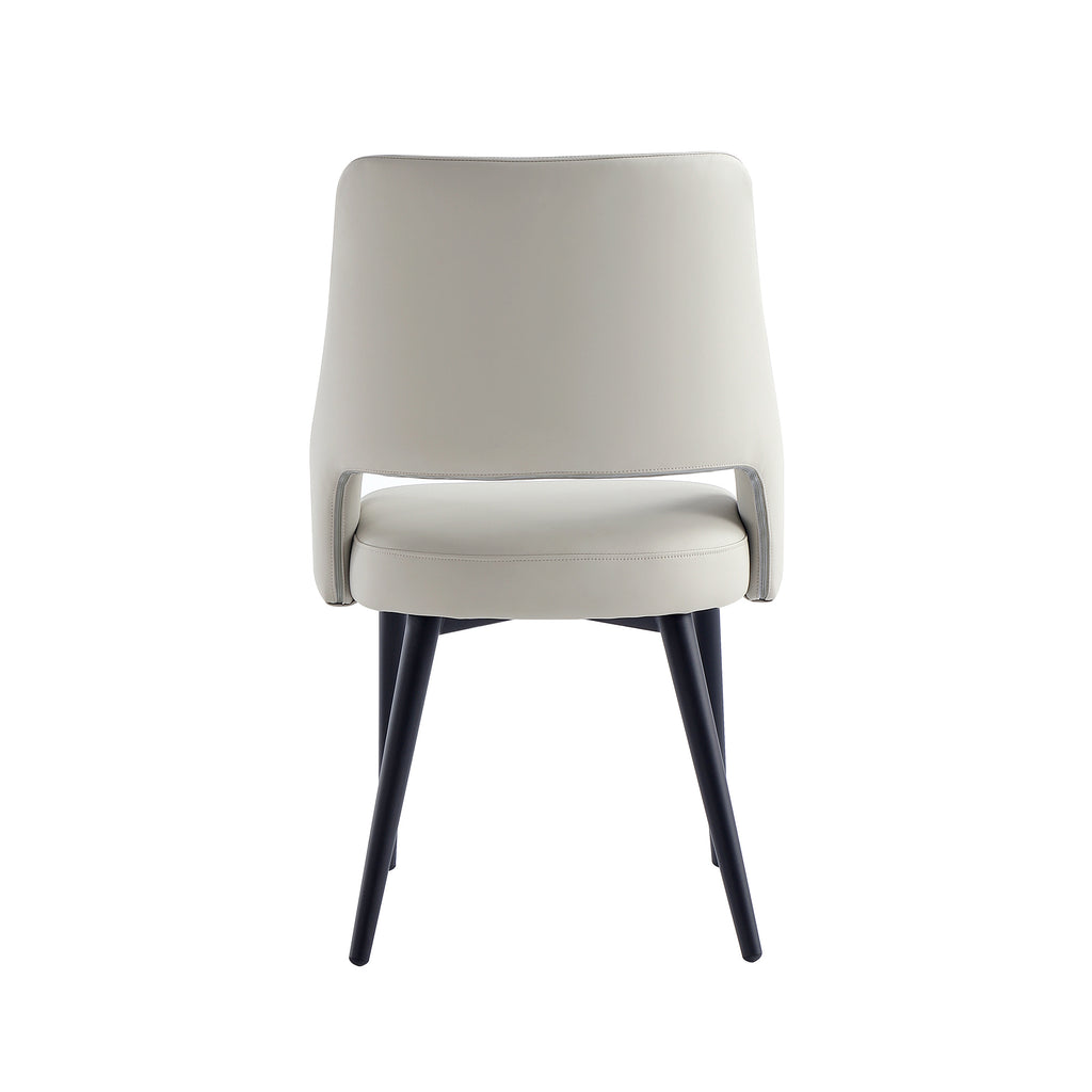 Tremont Metal Vegan Leather Dining Chair in Stone