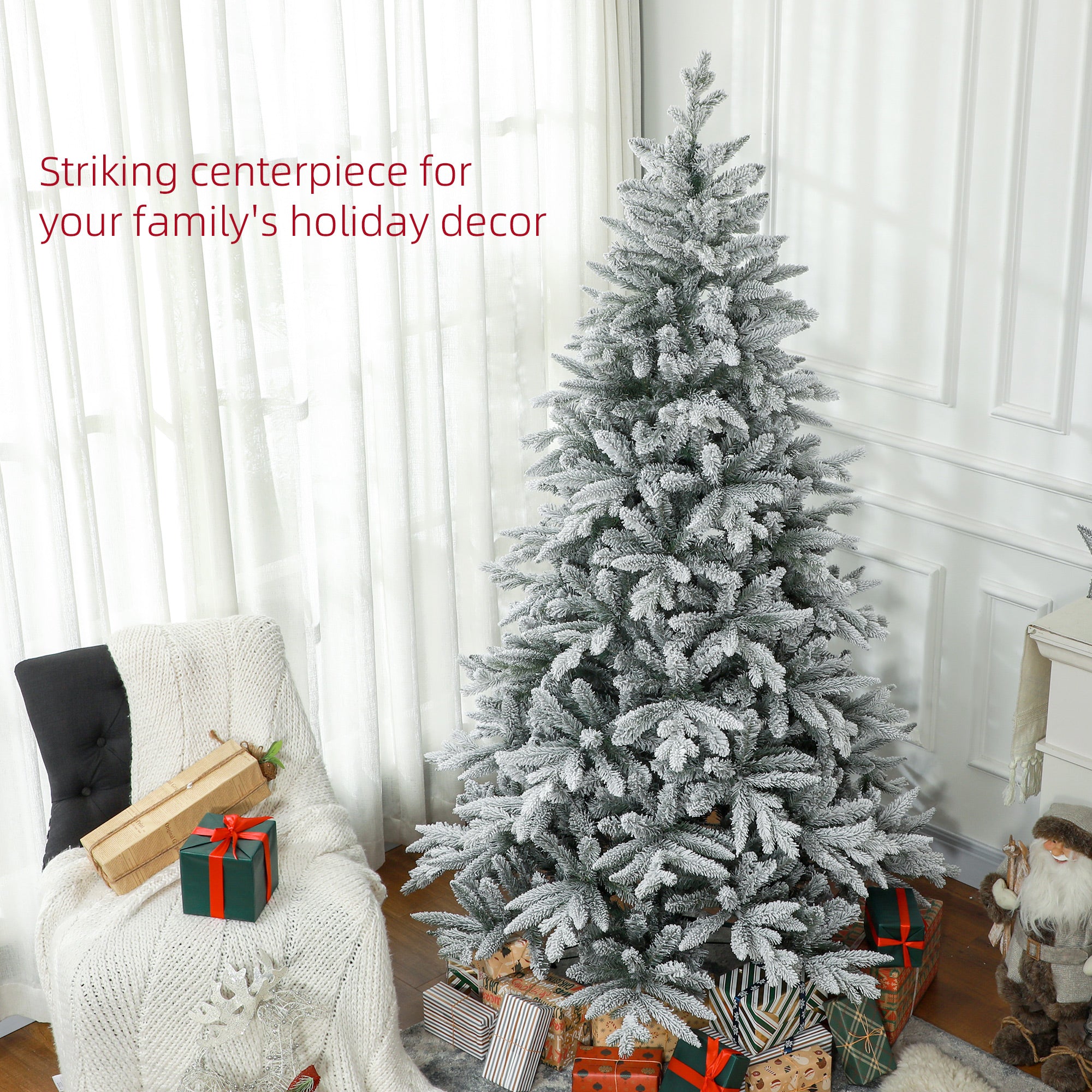 7ft Snow Flocked Artificial Christmas Tree