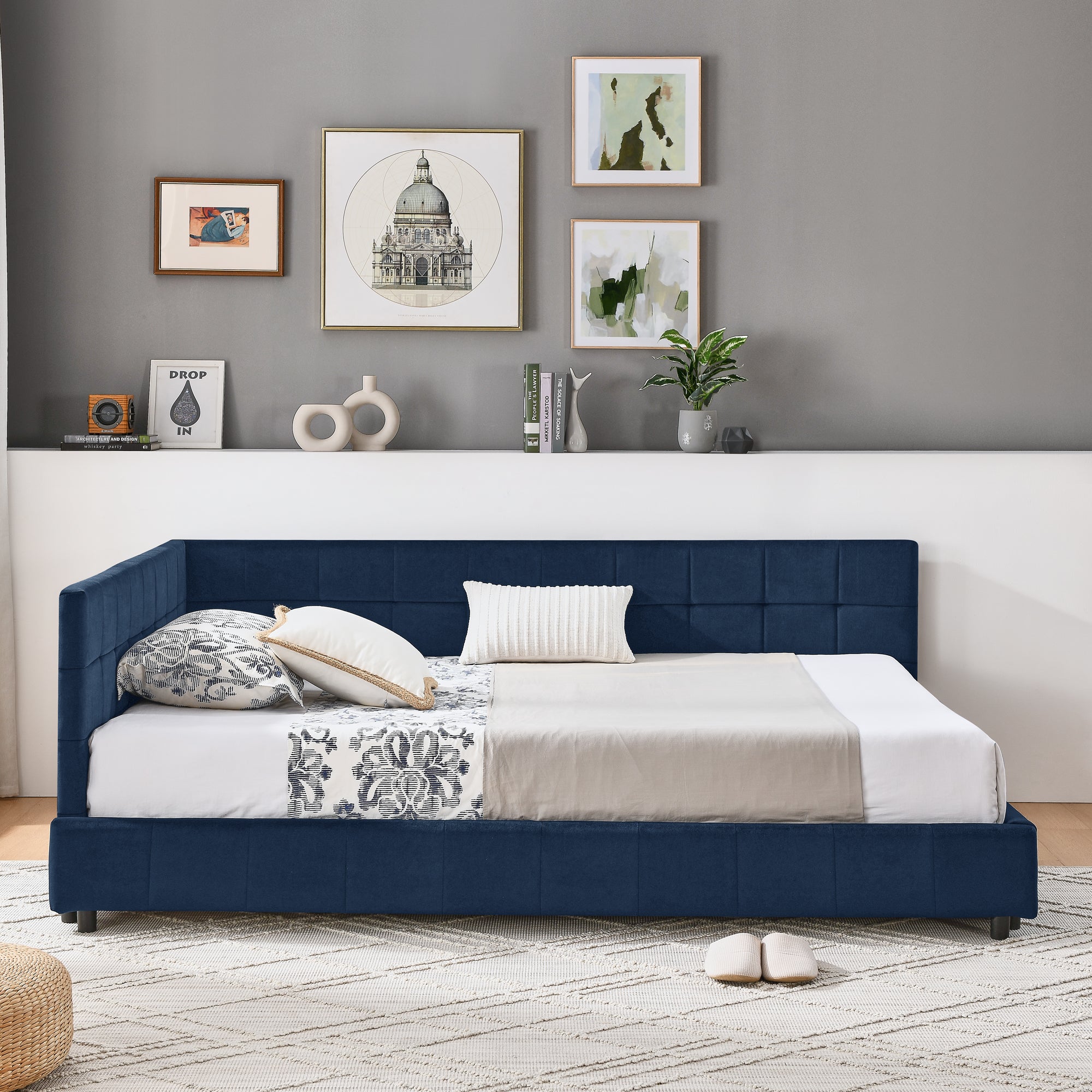Full Size Upholstered Tufted Bed Frame
