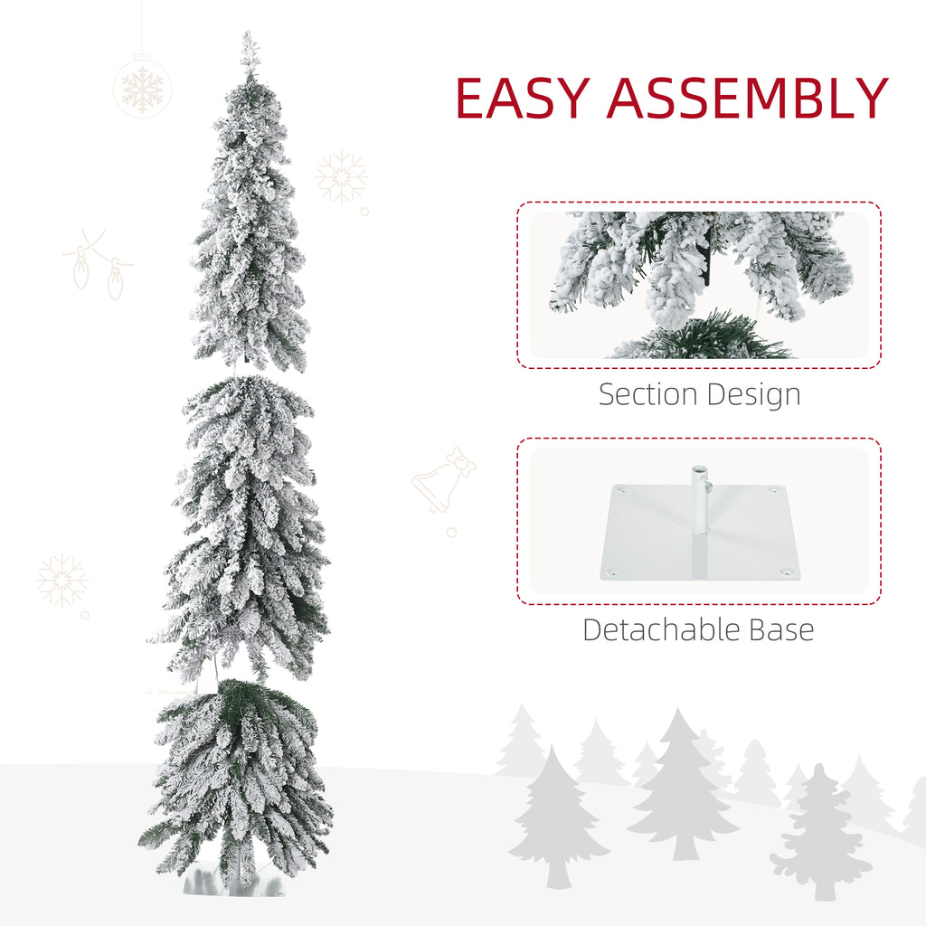 HOMCOM 6ft Tall Prelit Pencil Artificial Christmas Tree