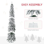 HOMCOM 6ft Tall Prelit Pencil Artificial Christmas Tree