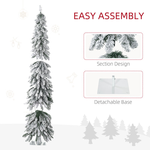 HOMCOM 6ft Tall Prelit Pencil Artificial Christmas Tree