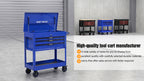 3 Drawers Multifunctional Tool Cart with Wheels and Steel Top