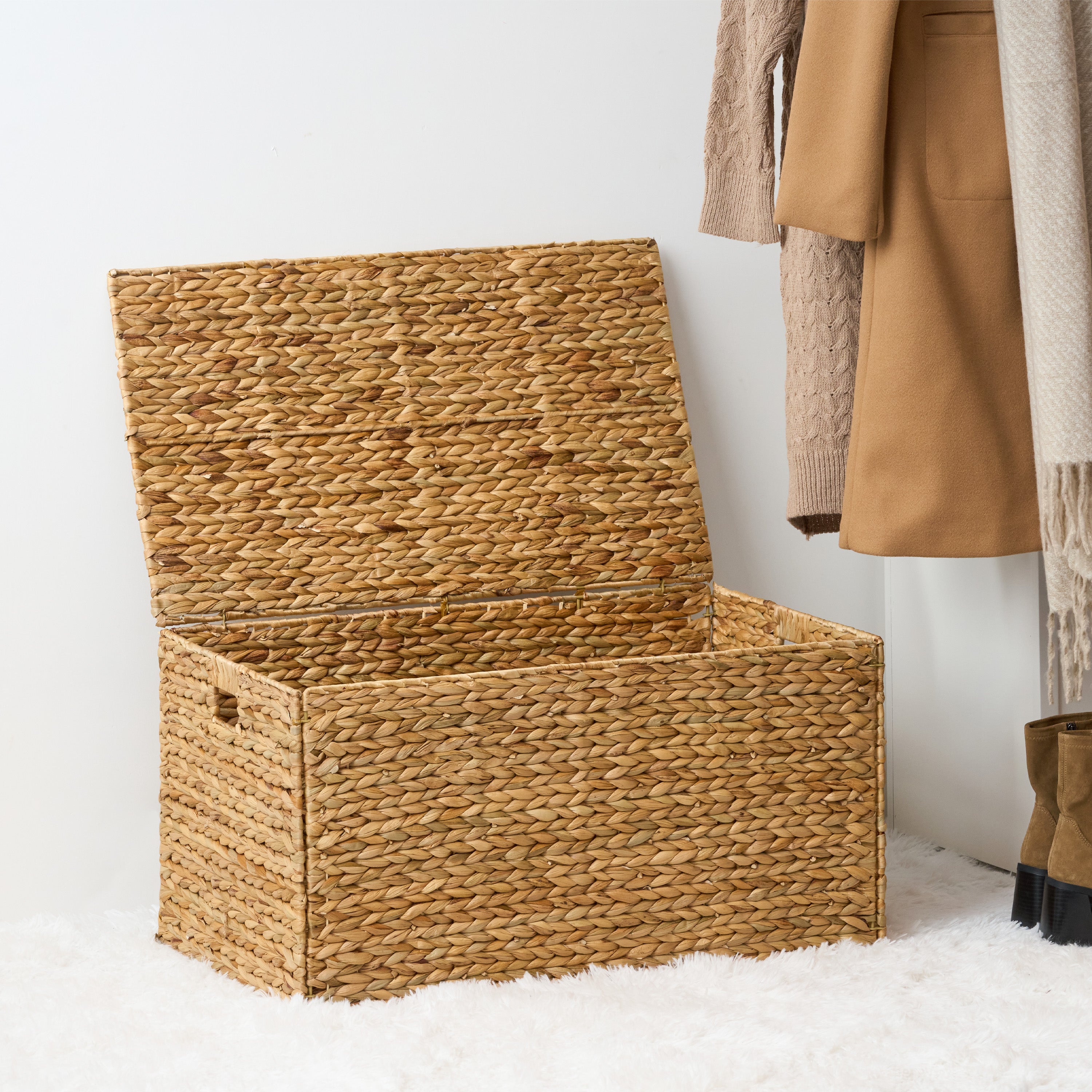 Ludmila Water Hyacinth Rectangular Storage Trunk