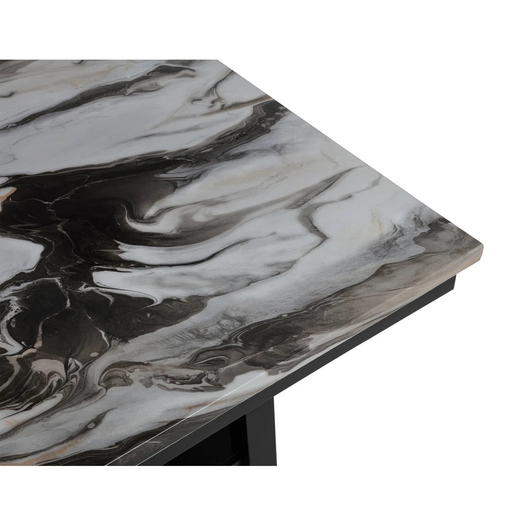 60" Counter Dining Table with Storage Bottom Shelf