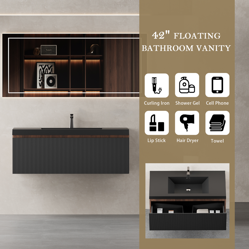 42'' Floating Bathroom Vanity with Sink