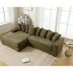 Oversized Two-Piece Velvet Sofa