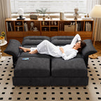 Multi-Functional Sofa Bed with Plush Fabric