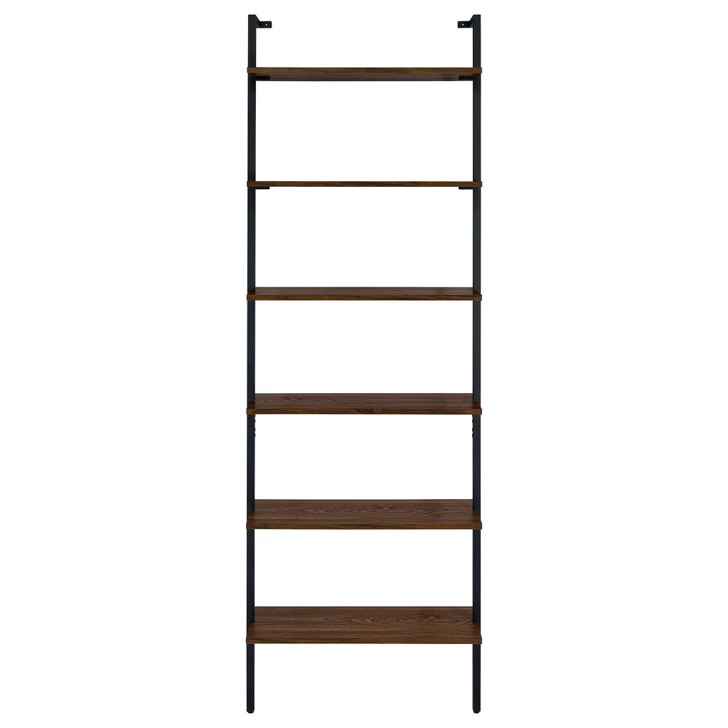 Christy Six-Shelf Open-Back Wall Bookshelf