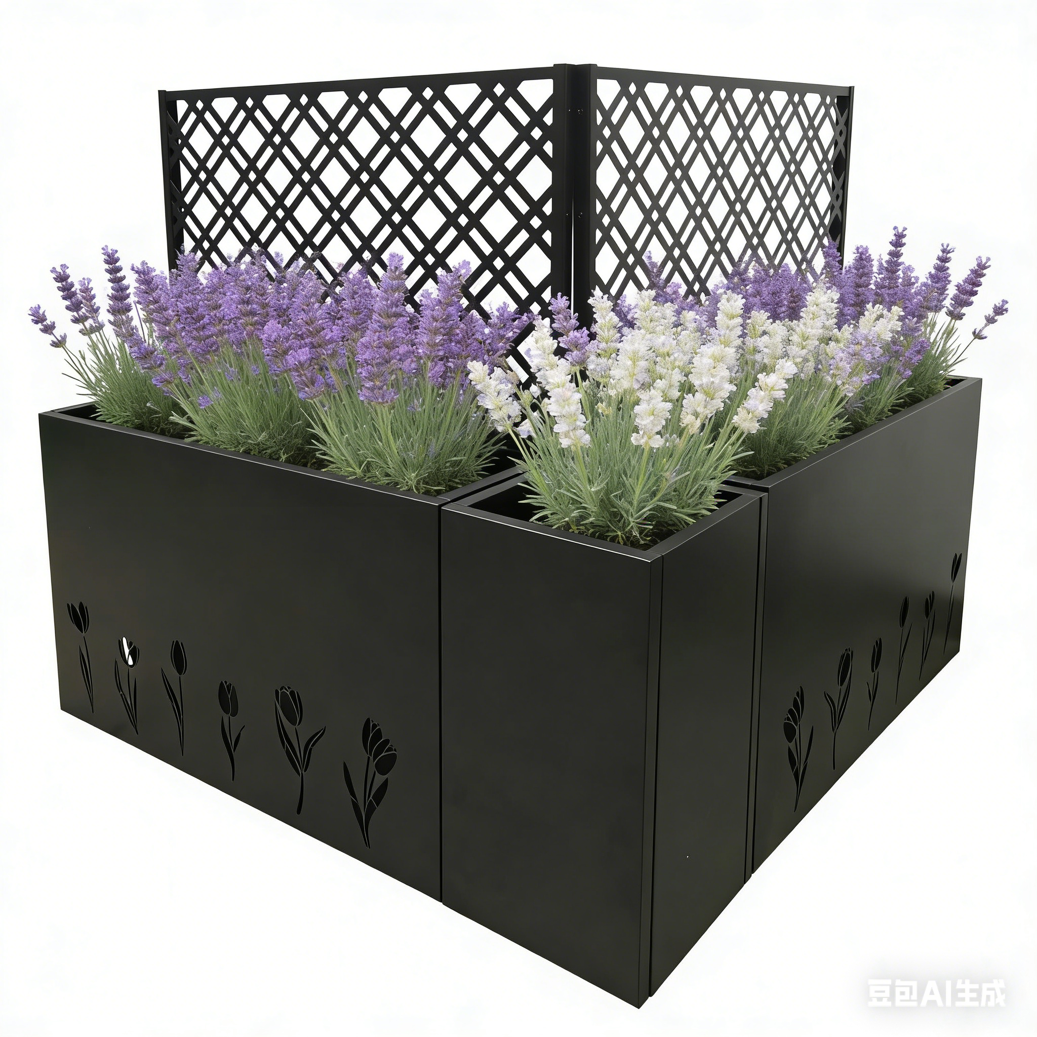 Metal Planter-Trellis Combo (Set of 3)