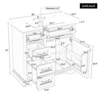 36-Inch Bathroom Vanity with Ceramic Sink Top, 4 Drawers and 1 Soft-Close Door