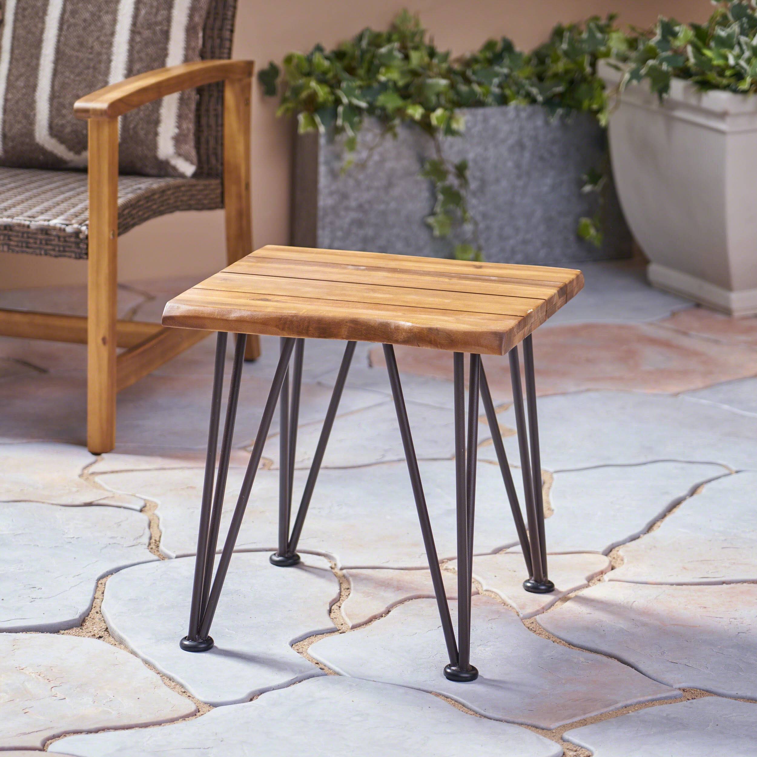Zion Industrial Wood And Metal Coffee Table Set